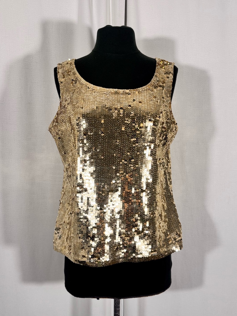 Vintage Liz Claiborne Gold Sequin Sleeveless Top